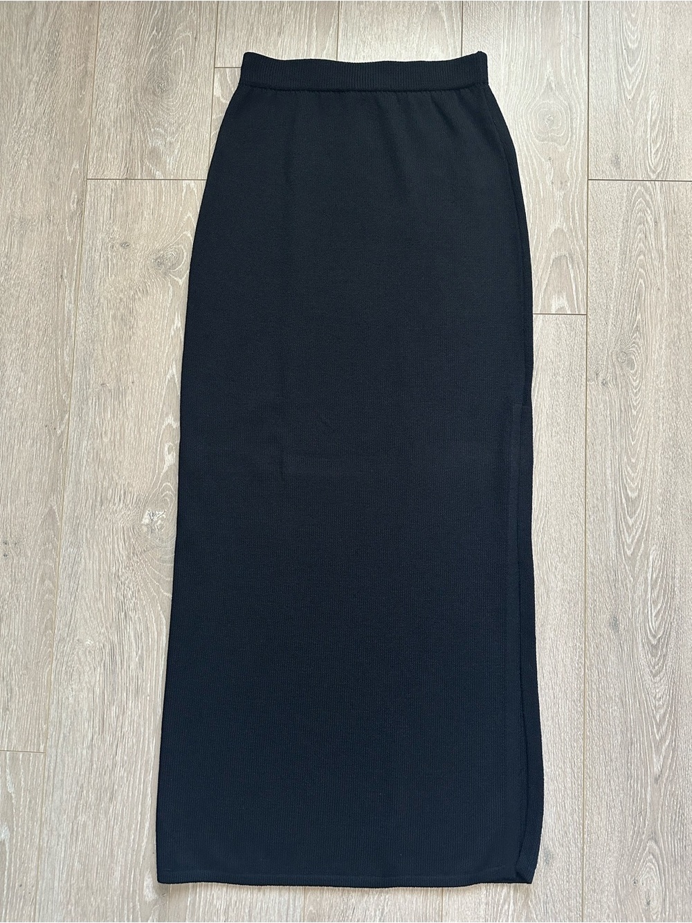 St. John Evening Skirt Santana Knit Maxi Side Slit Pull On Black Sz 2